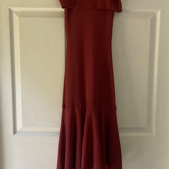 Jealousy Tomato Ribbed Dress Shoulder less Small - Picture 2 of 4